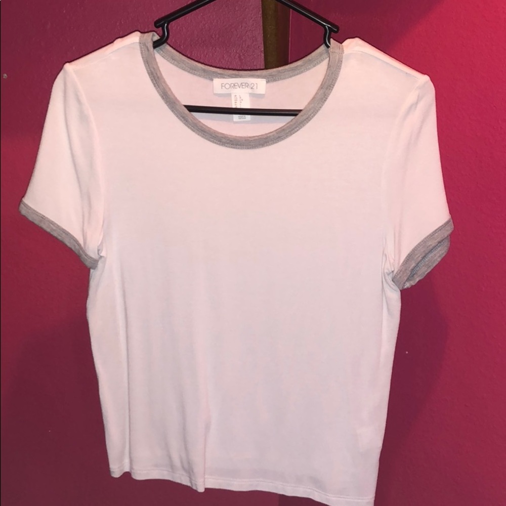 Cute White & Gray T-Shirt